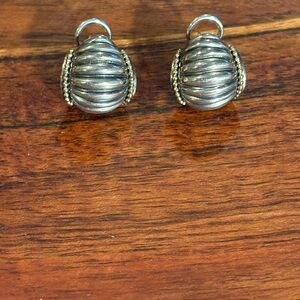 Lagos Caviar earrings - sterling silver with 18k gold trim